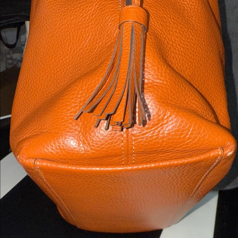 Coach ‘Andy’ Orange Pebbled Leather Tote Bag - Picture 4 of 12